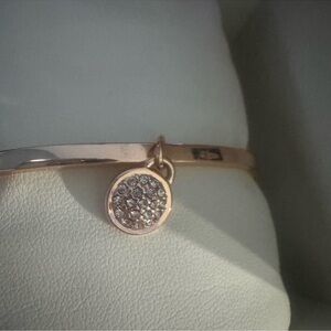 Anne Klein Rose Gold Bracelet Elegant Gold Bracelet with Silver Charm
